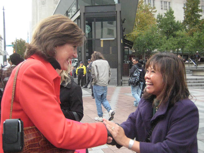 Susan Hutchison greets supporter image